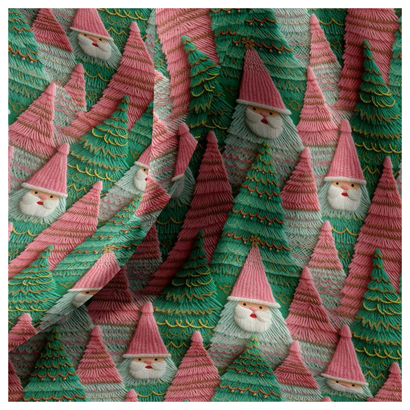 Printed Cotton OUILEY Green / Pink